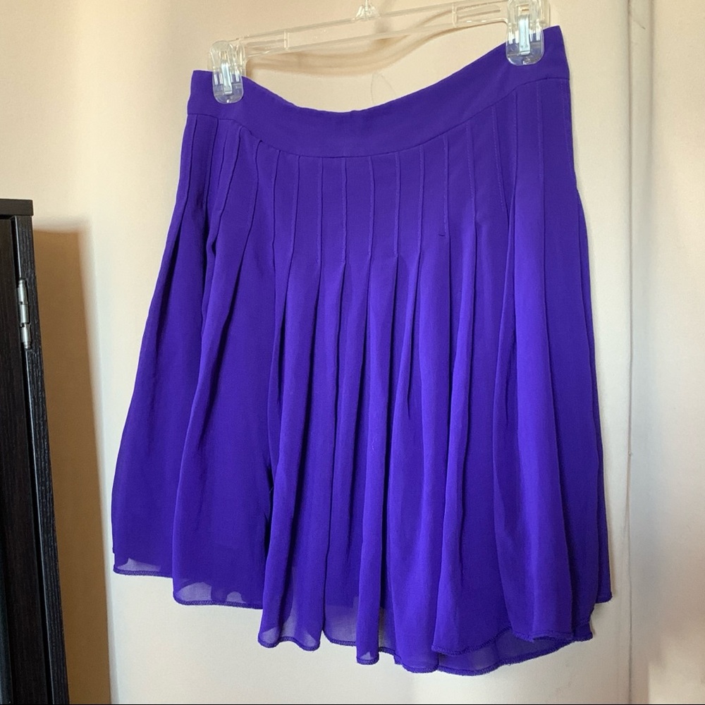 Deep Purple Pleated Short Skirt